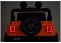 Tylne światła LED w pomarańczowym Jeep Rubicon dla dzieci