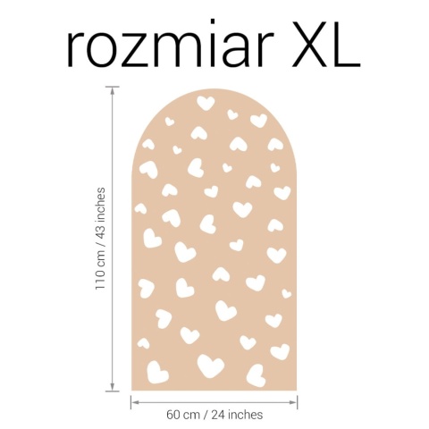 Naklejka ścienna łuk Serduszka w rozmiarze XL 60x110 cm do pokoju dziecka