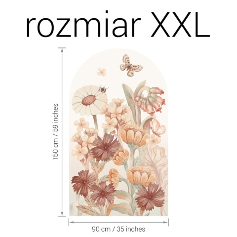 Naklejka na ścianę łuk Jesienna Łąka Boho rozmiar XXL 150x90 cm