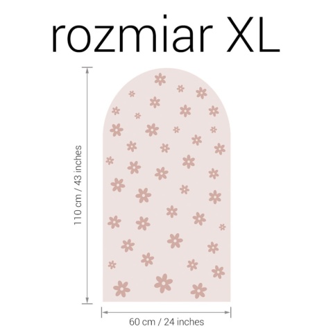 Naklejka ścienna łuk Stokrotki Mini w rozmiarze XL 60x110 cm pastelowa dekoracja ściany