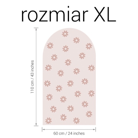 Naklejka na ścianę łuk różowe stokrotki rozmiar XL 110x60 cm