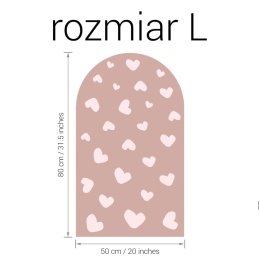 Naklejka ścienna łuk z serduszkami w kolorze różowo-beżowym 50x80 cm do pokoju dziecka