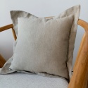 Dekoracyjna poduszka lniana Linen Natural z szerokim rantem w odcieniu naturalnego lnu