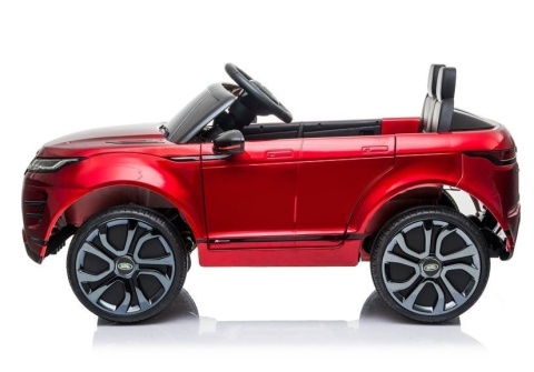Czerwony samochód na akumulator Range Rover Evoque dla dzieci – widok z boku