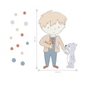 Naklejka ścienna Teddy szary z misiem – wymiary 55x83 cm, dekoracja do pokoju dziecka