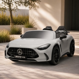 Mercedes GT63 AMG auto na akumulator 24V lakierowane jasno szare dla dzieci z pilotem i kołami EVA