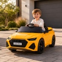 Audi RS6 na akumulator dla dziecka w kolorze żółtym. Elektryczny samochód dziecięcy z licencją Audi