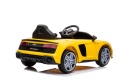 Żółte auto elektryczne Audi R8 dla dzieci widok tył prawy