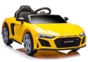 Audi R8 żółte auto na akumulator dla dzieci z oświetleniem LED