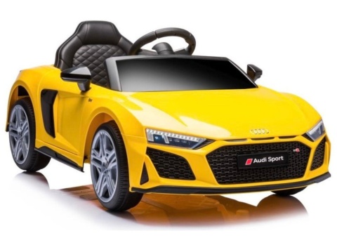 Audi R8 żółte auto na akumulator dla dzieci z oświetleniem LED