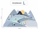 Naklejka ścienna góry i pojazdy rozmiar L 180x90 cm do pokoju chłopca