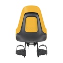 Bobike Go Mini Mighty Mustard fotelik rowerowy przedni dla dziecka widok od tyłu