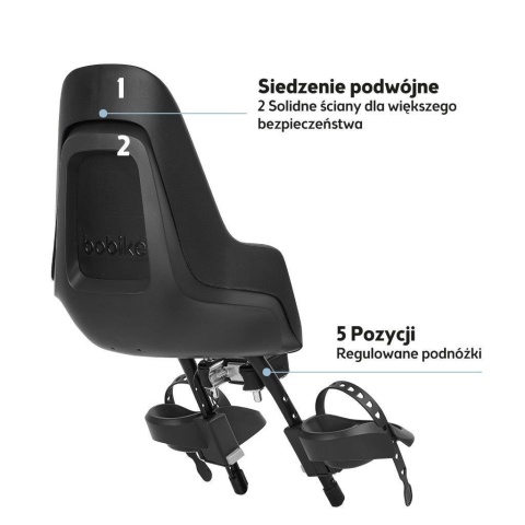 Regulowane podnóżki w foteliku rowerowym Bobike One Mini