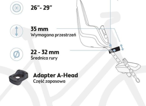 Przedni fotelik rowerowy Bobike One Mini zamontowany na rowerze