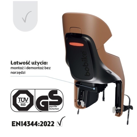 Fotelik rowerowy Bobike Maxi Exclusive Evolve zgodny z normą EN14344 2022