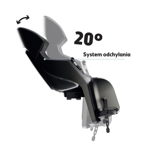 Fotelik rowerowy Bobike GO Maxi – system odchylania o 20 stopni