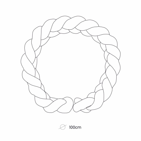 Wymiary kokonu niemowlęcego Aesthetic z warkoczem ochronnym o średnicy 100 cm
