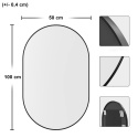 Lustro owalne 50x100 cm w czarnej ramie – wymiary produktu