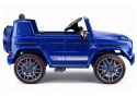 Niebieski Mercedes AMG G63 dla dzieci z dużymi kołami EVA – widok boczny.