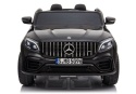Auto na akumulator Mercedes GLC 63S czarne lakierowane – widok z przodu z oświetleniem LED