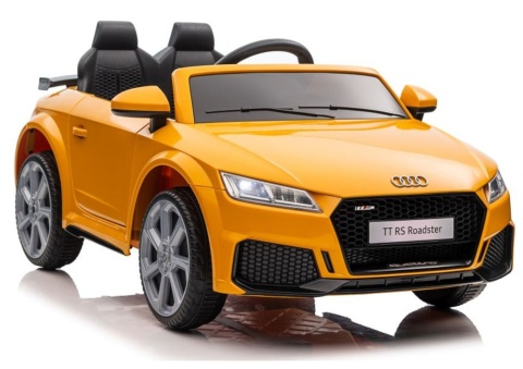 Licencjonowane Audi TT RS na akumulator dla dzieci – żółty samochód elektryczny