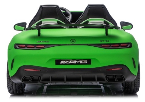 Tył Mercedes GT63 AMG matowy zielony auto na akumulator dla dzieci