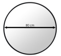 Okrągłe lustro ścienne w czarnej ramie o średnicy 80 cm – wymiary produktu