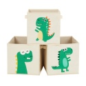 Zestaw 3 organizerów na zabawki z motywem dinozaurów do pokoju dziecka