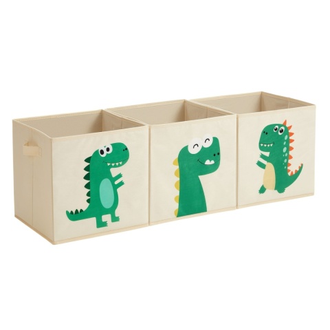 Pojemniki na zabawki z dinozaurami do regału dziecięcego 30x30 cm