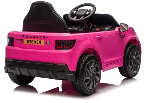 Land Rover Discovery na akumulator różowy widok z tyłu i boku