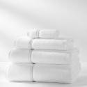 Miękka struktura białego ręcznika premium z bawełny frotte