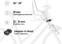 Schemat montażu fotelika rowerowego Bobike MINI ONE Blue na rurze sterowej