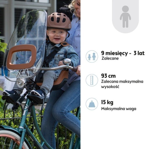 Klamra bezpieczeństwa i wodoodporne siedzisko EVA w foteliku Bobike One Mini cinnamon brown