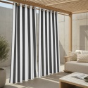 Zasłona tarasowa wodoodporna STRIPES grafitowo-biała 140x220 cm UV