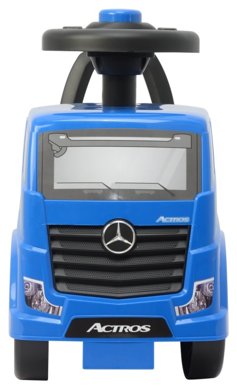Przód jeździka Mercedes Actros niebieski z realistycznym grillem i kierownicą