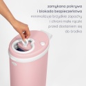 Różowy kosz na pieluchy Ubbi kompatybilny ze standardowymi workami na śmieci