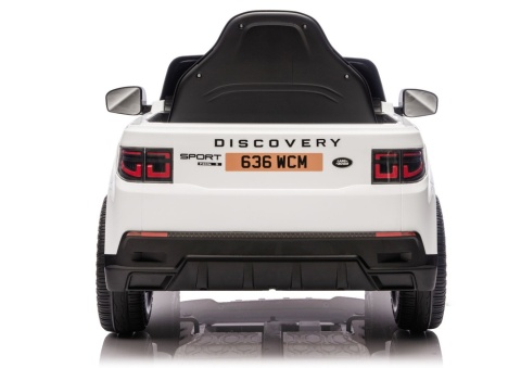 Biały Land Rover Discovery na akumulator dla dzieci – widok z tyłu