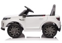 Biały Land Rover Discovery na akumulator dla dzieci – widok boczny pojazdu