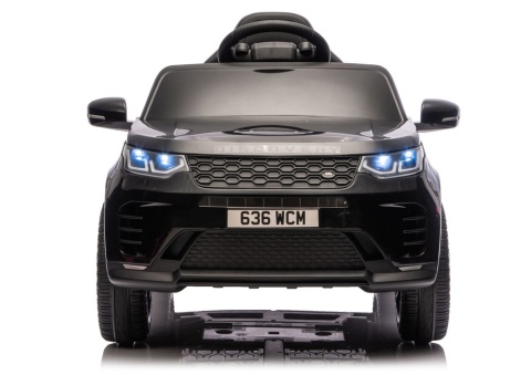 Czarny Land Rover Discovery na akumulator dla dzieci z oświetleniem LED i kołami EVA