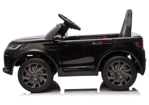 Czarny Land Rover Discovery na akumulator dla dzieci – profil boczny pojazdu
