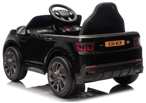 Land Rover Discovery czarny samochód elektryczny dla dzieci widok z tylnej strony