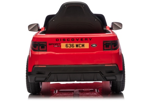 Tył czerwonego samochodu na akumulator Land Rover Discovery dla dzieci