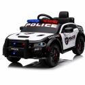 Policyjne auto na akumulator dla dzieci Dodge Charger biało czarne z efektami świetlnymi LED