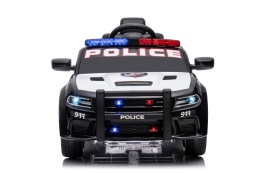 Policyjne auto na akumulator Dodge Charger dla dzieci widok z przodu światła LED