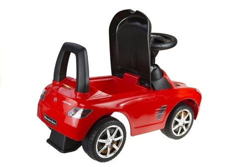 Jeździk Mercedes-Benz SLS AMG czerwony z otwieranym schowkiem pod siedzeniem