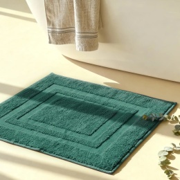 Butelkowozielony dywanik łazienkowy RAVO 50x70 cm z bawełny frotte 1000 g/m²