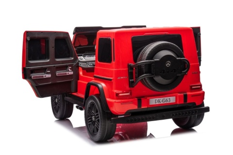 Czerwony Mercedes G63 XXL na akumulator – przednie światła LED