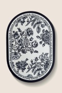 Uniwersalny dywanik dekoracyjny BLOOM Dark 50x80 cm z czarno-białym kwiatowym motywem