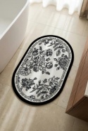 Uniwersalny antypoślizgowy dywanik dekoracyjny BLOOM Dark 50x80 cm do łazienki z kwiatowym wzorem