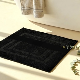 Czarny dywanik łazienkowy RAVO 50x70 cm z bawełny frotte 1000 g/m²